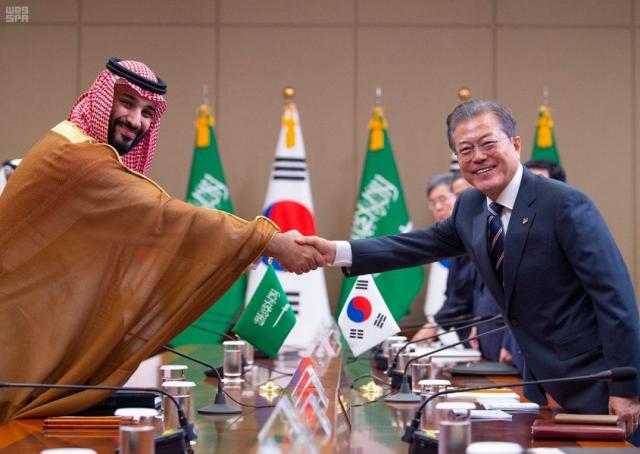 ولي العهد السعودي ورئيس كوريا الجنوبية