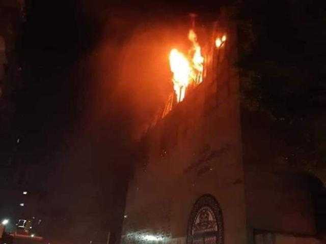التفاصيل الكاملة لحريق كنيسة الأنبا بولا في حدائق القبة