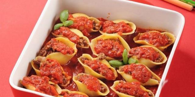 مكرونة قواقع بصوص الحمص