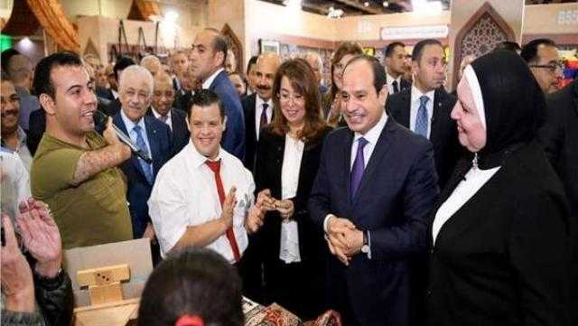 بالفيديو.. تفاصيل افتتاح الرئيس السيسي معرض تراثنا للحرف اليدوية
