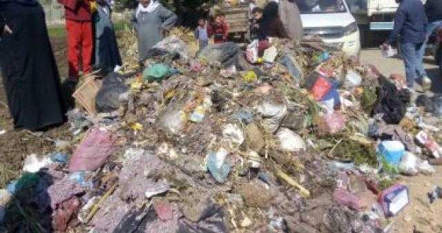 بالصور.. أهالي المنيا يستغيثون من تراكم القمامة داخل مقابر دمشير