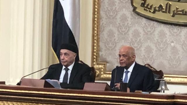 عقيلة صالح رئيس البرلمان الليبى وعلى عبد العال 