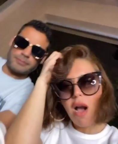 لقاء الخميسى وزوجها