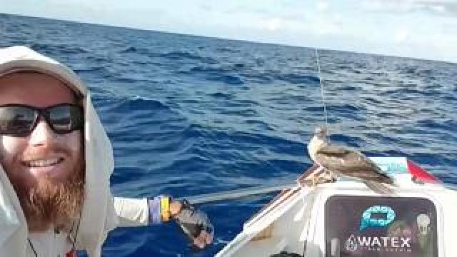 مغامر يبحر وحيداً ويجتاز المحيط الهادى بقارب تجديف خشبى 