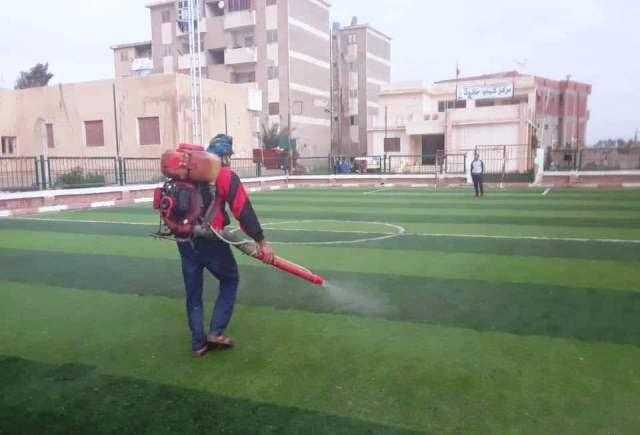 تطهير وتعقيم المنشأت الشبابية لمواجهة الموجة الثانية من كورونا بالشرقية