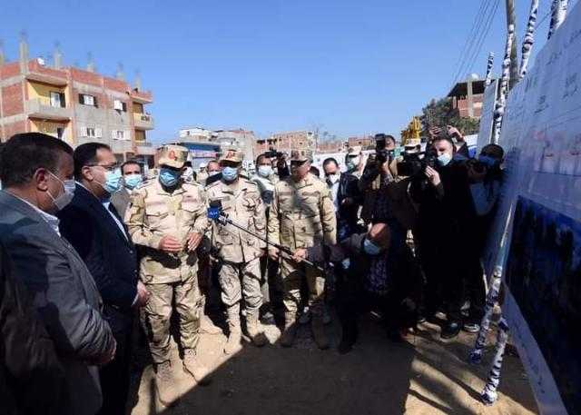 رئيس الوزراء يتفقد مشروع تبطين الترع فى محافظة المنوفية