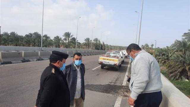 هبوط أرضي بكوبري الشيخ مبارك بكفر الشيخ