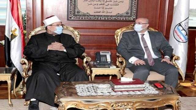 محافظ بني سويف يستقبل وزير الأوقاف