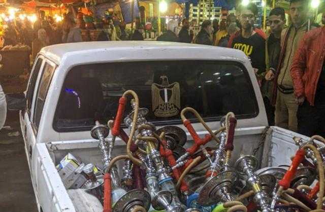 غلق 4 مقاهِ ومصادرة 34 شيشة في مركز سوهاج