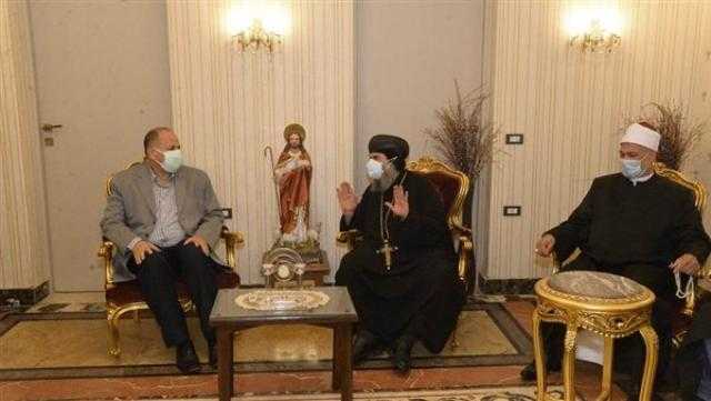 محافظ أسيوط يزور مطرانية الأقباط الأرثوذوكس للتهنئة بعيد القيامة المجيد