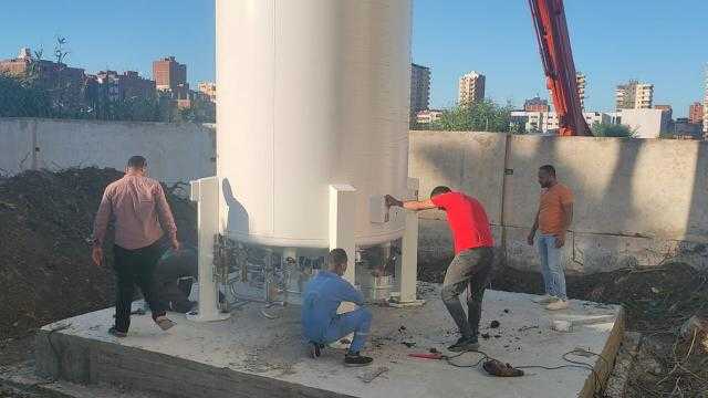 توفير 7 تانكات أكسجين وقواعد خرسانية و 1100 أسطوانة احتياطية بكفر الشيخ 