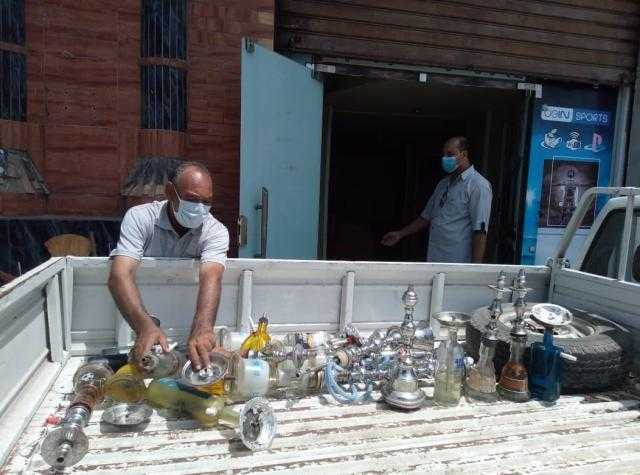 بالصور .. حملات نظافة وإزالة الإشغالات بمدينة وقرى دسوق ومصادرة 27 شيشة 