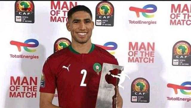 أشرف حكيمي يفوز بجائزة أفضل لاعب في مباراة المغرب ومالاوي