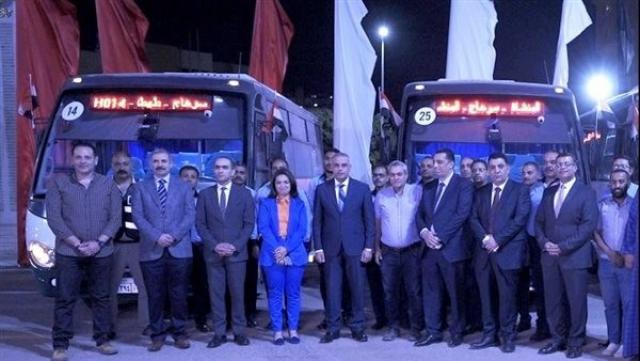 سوهاج.. أتوبيسات نقل جماعي جديدة مكيفة الهواء ومزودة بـ«واي فاي» | صور