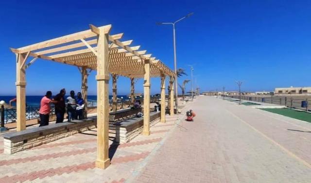 بدء المرحلة الثانية من تطوير كورنيش مدينة رأس غارب | صور