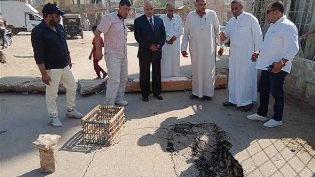 غلق كوبري مدخل قرية العامرية في المحلة لهذا السبب