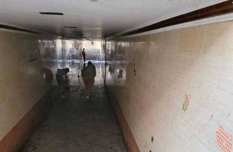 رفع كفاءة وإنارة نفق مشاة نزلة عبداللاه بأسيوط