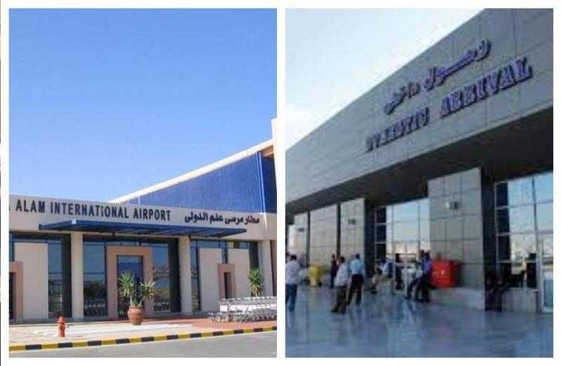 مطارا الغردقة ومرسى علم يستقبلان 10 آلاف سائح على متن 70 رحلة طيران