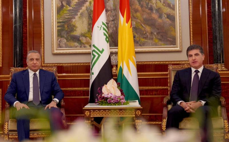الكاظمي وبرزاني يرفضان تحويل العراق إلى ساحة لتصفية الحسابات ‏الإقليمية