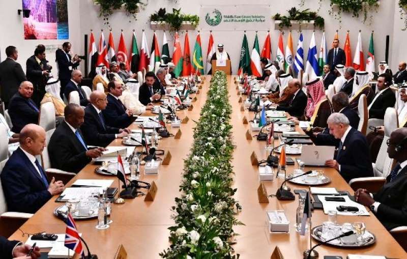 الرئيس السيسي خلال قمة مبادرة الشرق الأوسط الأخضر