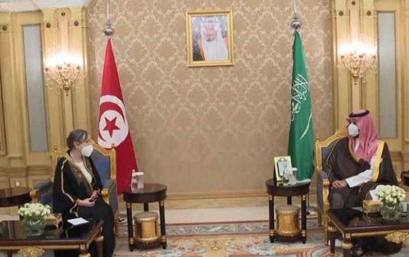 ولي العهد السعودي يلتقي رئيسة وزراء الجمهورية التونسية