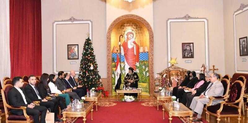 البابا تواضروس الثاني يستقبل وزير الداخلية اللبناني بالمقر الباباوي بالقاهرة