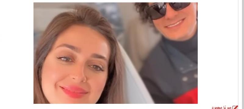 من الطائرة.. شاهد| أحدث ظهور لـ هبة مجدي مع زوجها