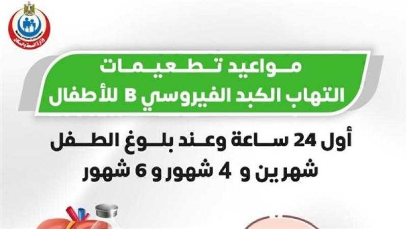 مواعيد تطعيمات التهاب الكبد الفيروسي B للأطفال