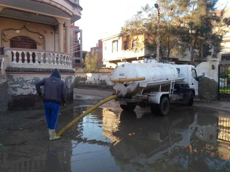 رفع مياه الأمطار بقرى ومدن كفر الشيخ واستقرار حالة الطقس