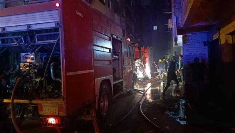 بالصور.. السيطرة على حريق مخزن بالعمرانية دون إصابات
