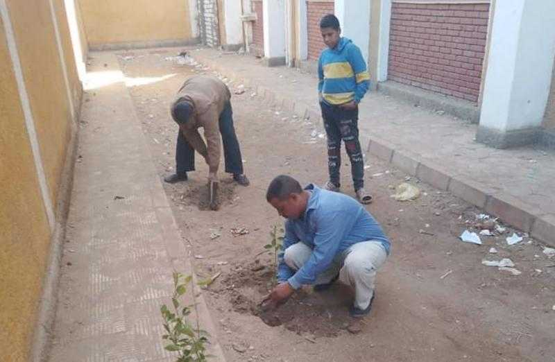 زراعة 100 شجرة مثمرة بالمدارس والمعاهد الأزهرية بمركز أخميم | صور