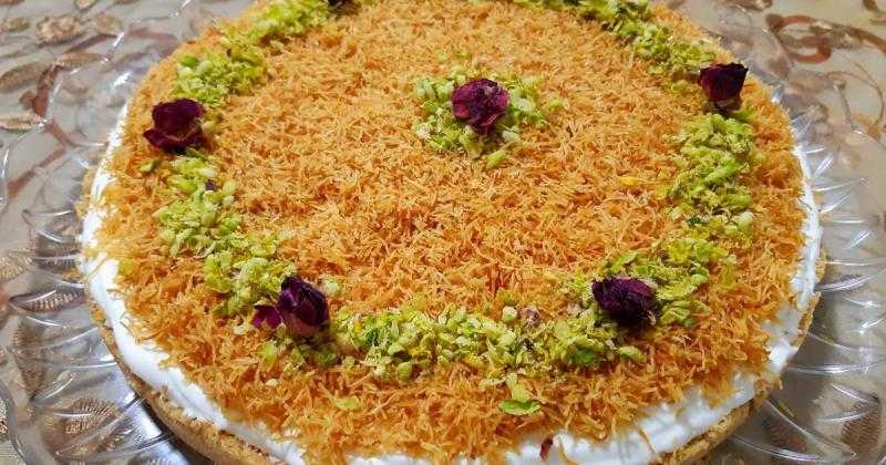 خطوات تحضير كنافة التشيز كيك
