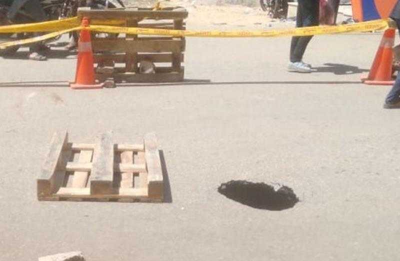 معالجة هبوط أرضي محدود في شارع 26 يوليو بمركز سمسطا