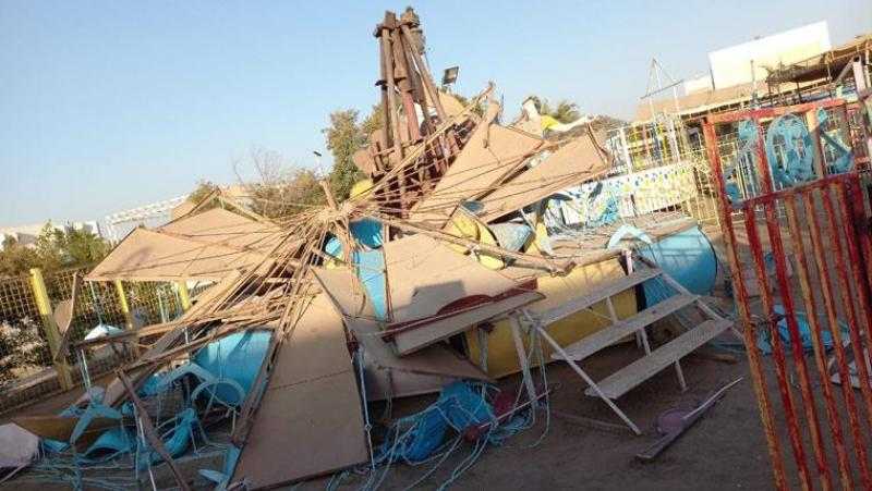 سقوط لعبة داخل ملاهي في الإسكندرية