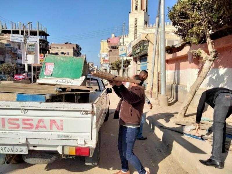 تحرير 117 محضرا خلال حملة لإزالة الإشغالات بشوارع ملوي بالمنيا