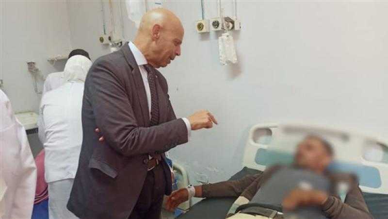 وكيل الصحة بالشرقية يطمئن على مصابي حفل الزفاف بمستشفى الحسينية المركزي