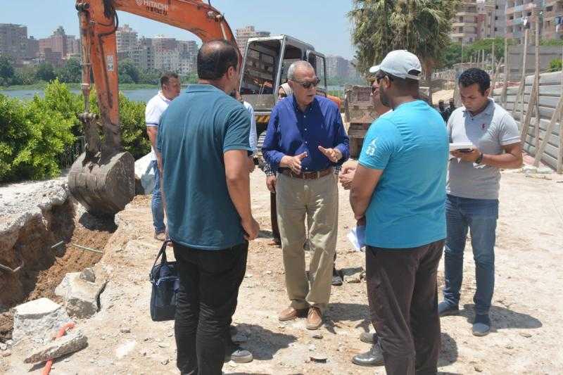محافظ القليوبية يتابع أعمال إنشاء ممشى أهل مصر بكورنيش النيل