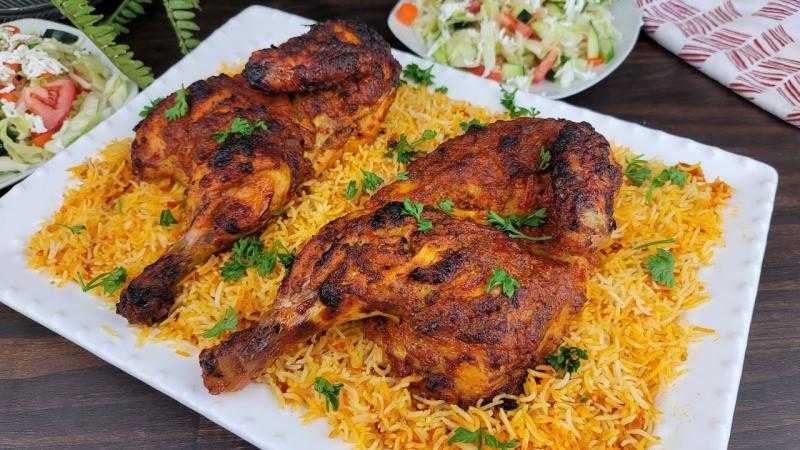 دجاج محمر فى الفرن مع الأرز
