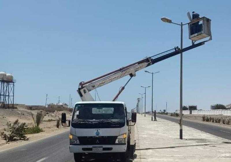 مراجعة كشافات الإنارة العامة على طرق زفتى في الغربية