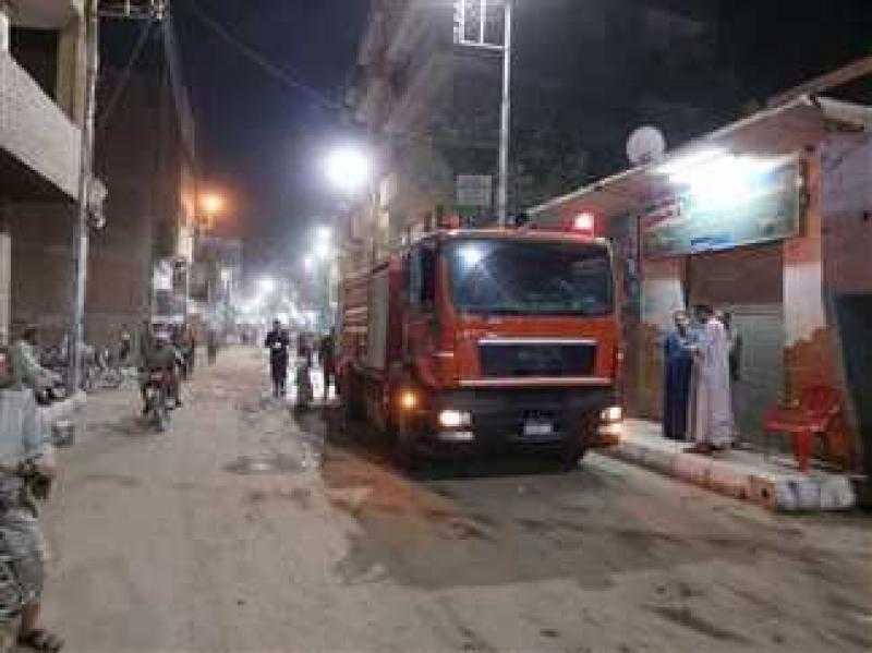 إصابة شخصين باختناق في حريق بمدينة إسنا بالأقصر