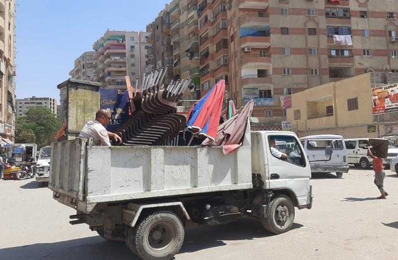 إزالة 129 إشغال طريق في مركز دمنهور بمحافظة البحيرة