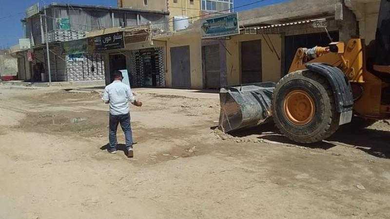 مركز برج العرب بالإسكندرية يكثف أعمال الرصف قبل موسم الأمطار