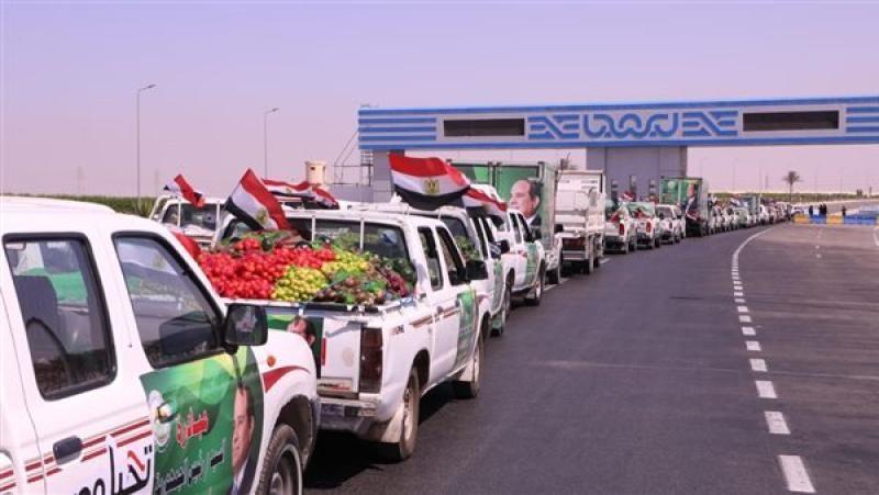الزراعة: توجيه 41 سيارة محملة بالسلع الغذائية لشمال سيناء بتخفيضات 50%