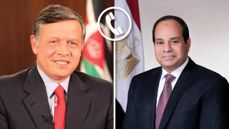 الرئيس السيسي يتلقى اتصالًا هاتفيًا من ملك الأردن للتهنئة بعيد الفطر المبارك