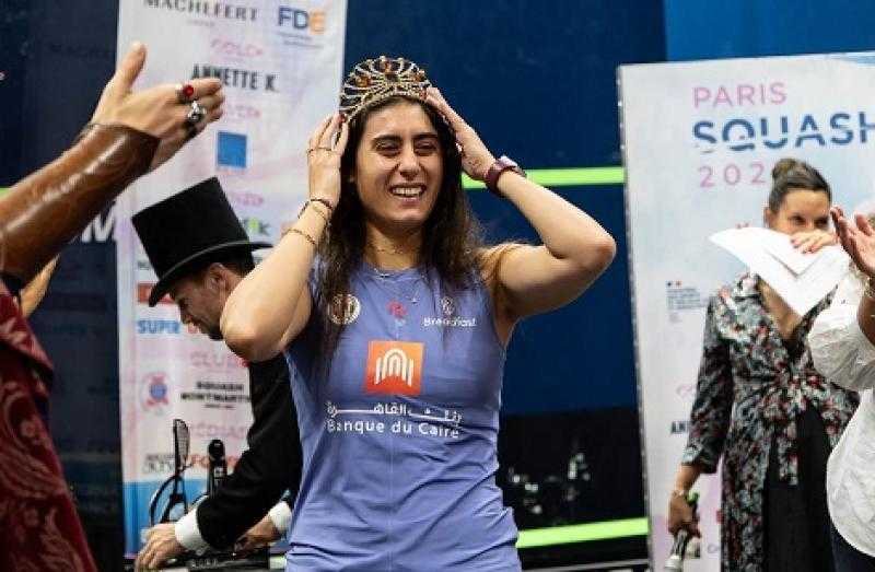 نور الشربيني تتوج للمرة الأولى ببطولة أمريكا المفتوحة للإسكواش