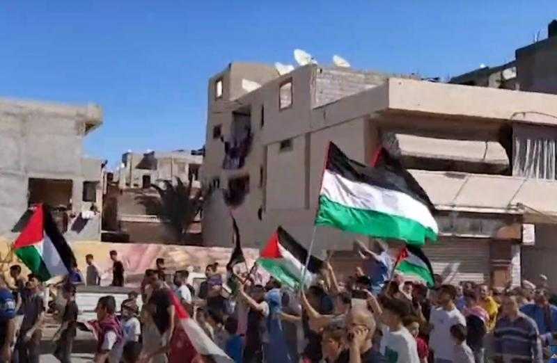 «جمعة تحيا مصر».. مظاهرة تضامنية مع فلسطين تجوب شوارع العريش