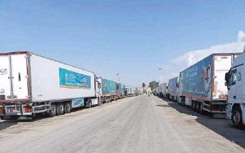 عاجل.. بدء عبور المساعدات من معبر رفح إلى قطاع غزة