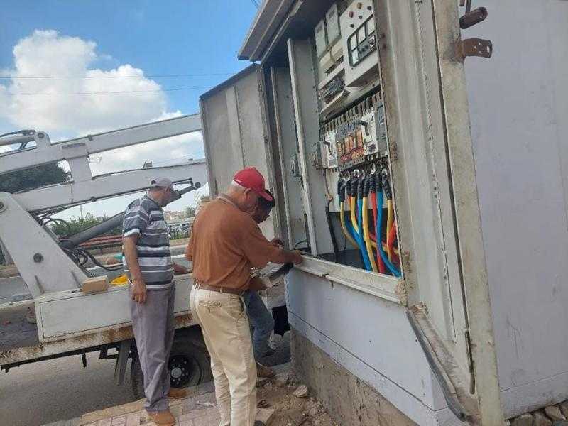 حملات لرفع كفاءة وصيانة المحولات والإنارة العامة في دسوق| صور