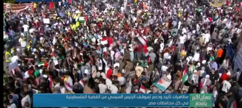 وقفات تأييد ودعم لموقف الرئيس السيسي من القضية الفلسطينية.. فيديو