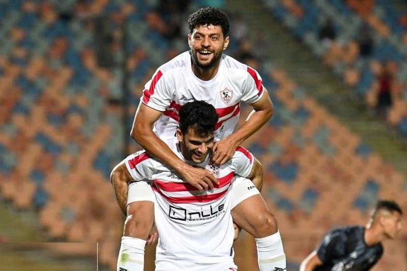 مصطفى شلبي يسجل الهدف الأول للزمالك في مرمى سموحة